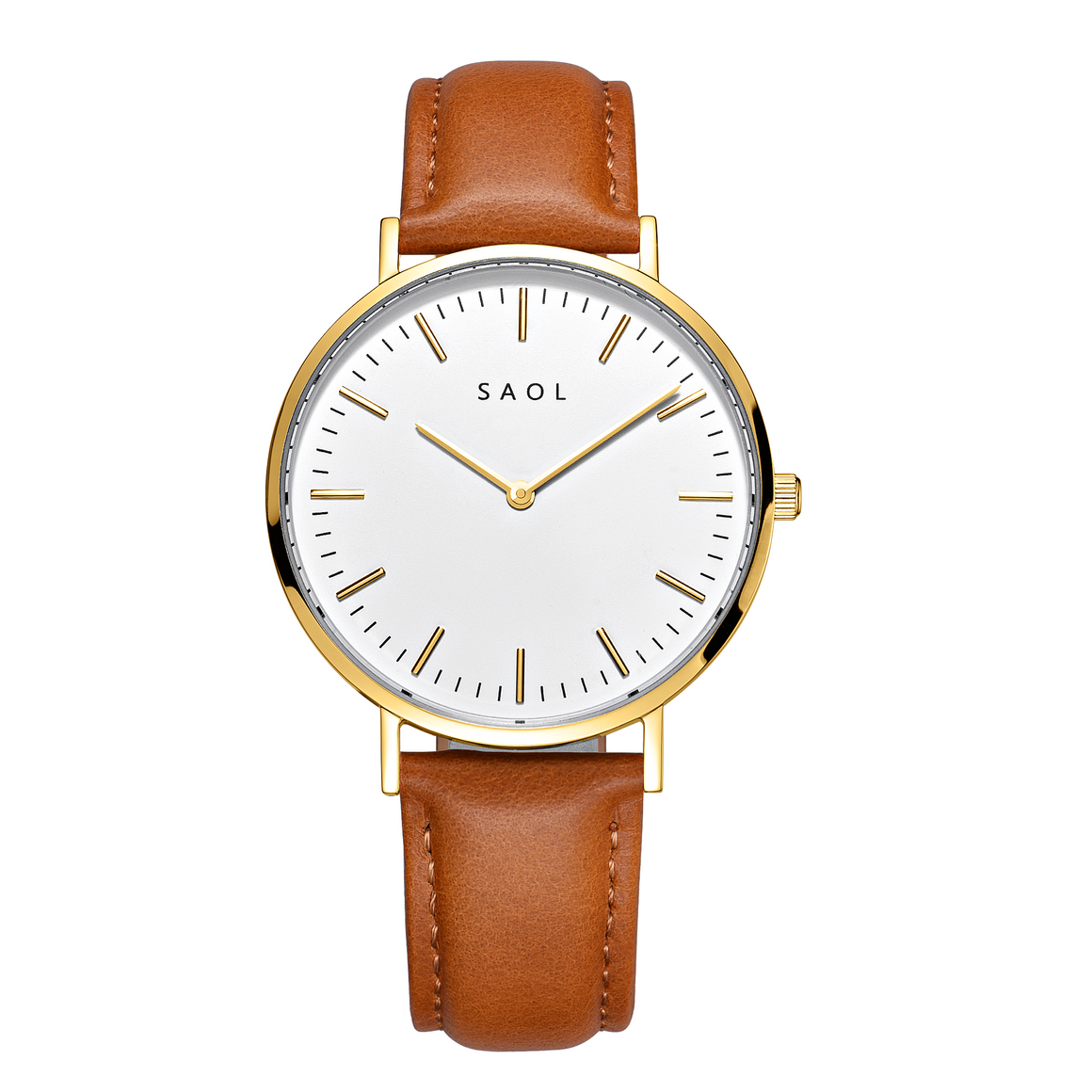 The Standard - Gold | White w/ tan leather