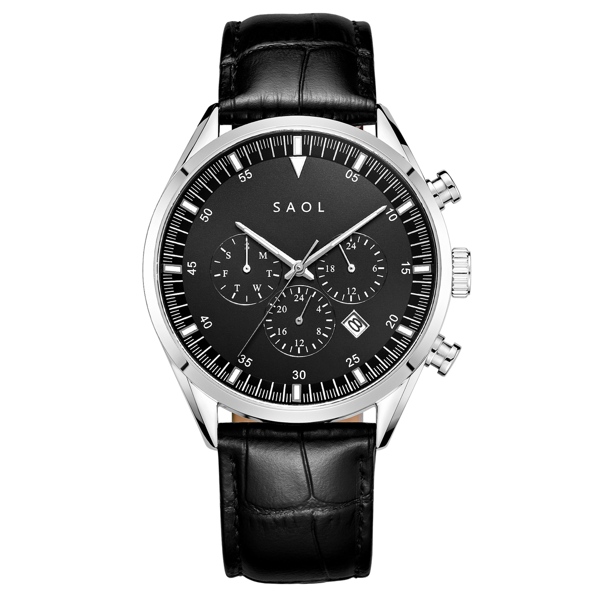 Chronograph 43 - Silver | Black w/ black leather