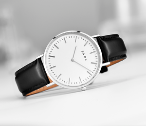 The Standard - Silver | White w/ black leather